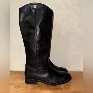 (Sold) FRYE Melissa Button 2 Black Riding Boots Women's Size 7.5B Pull On